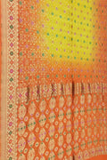 Vibrant Orange & Yellow Bandhani Georgette Saree - Luxurion World