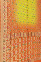 Vibrant Orange & Yellow Bandhani Georgette Saree - Luxurion World