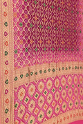 Stunning Pink & Red Banarasi Bandhani Georgette Saree - Luxurion World