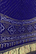 Elegant Blue Bandhani Silk Saree - Luxurion World