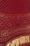 Elegant Maroon Bandhani Silk Saree - Luxurion World