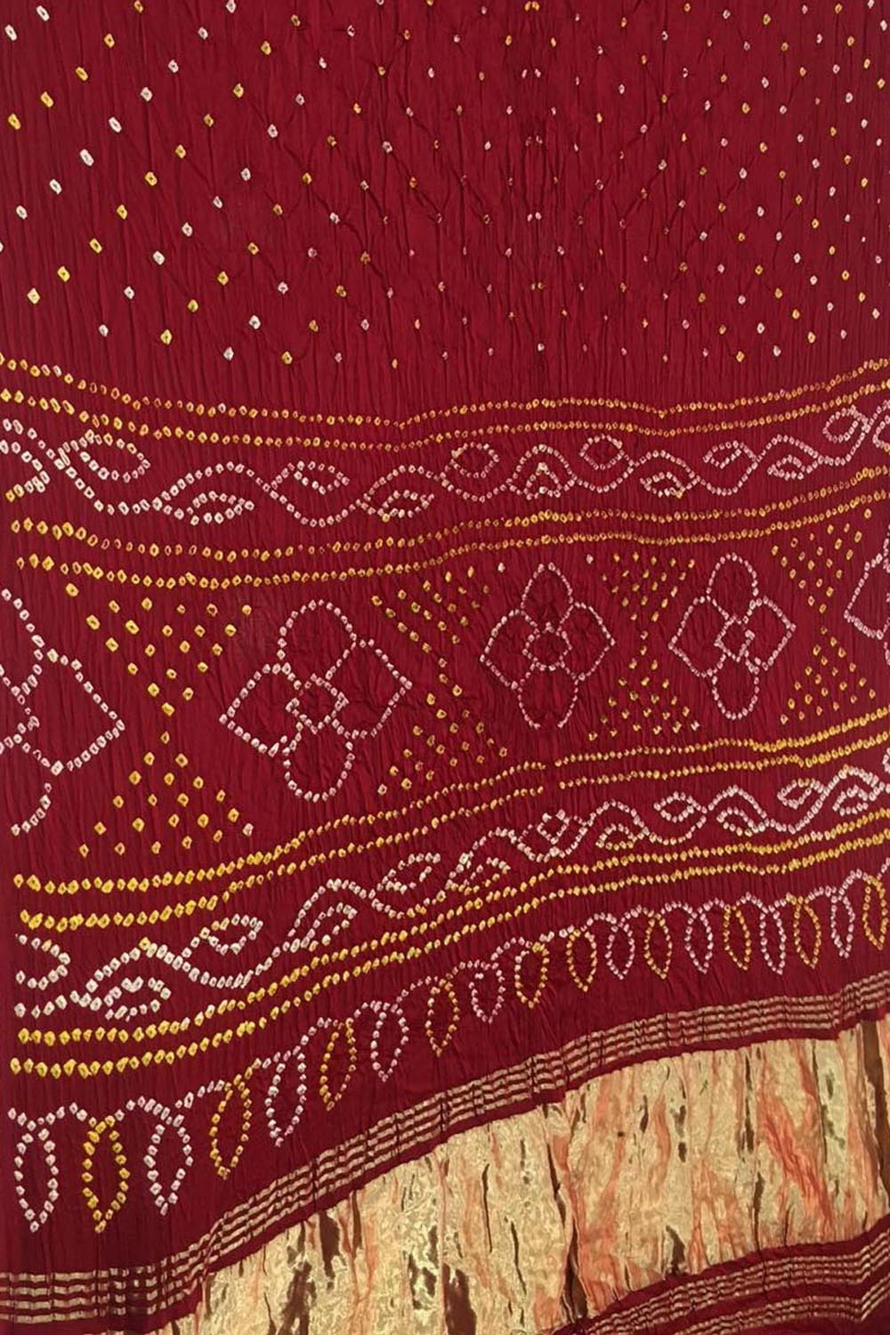 Elegant Maroon Bandhani Silk Saree - Luxurion World