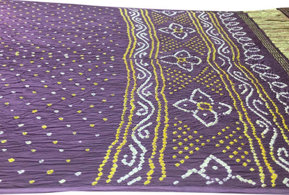 Elegant Purple Bandhani Silk Saree - Luxurion World