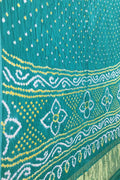 Blue Bandhani Modal Gajji Silk Saree - Elegant and Timeless - Luxurion World