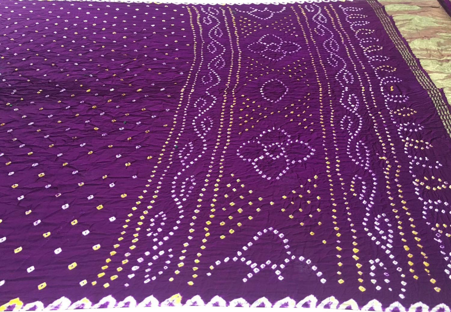 Elegant Purple Bandhani Silk Saree - Luxurion World