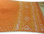 Vibrant Orange Bandhani Silk Saree with Gajji Detail - Luxurion World