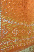 Vibrant Orange Bandhani Silk Saree with Gajji Detail - Luxurion World