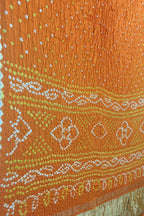 Vibrant Orange Bandhani Silk Saree with Gajji Detail - Luxurion World