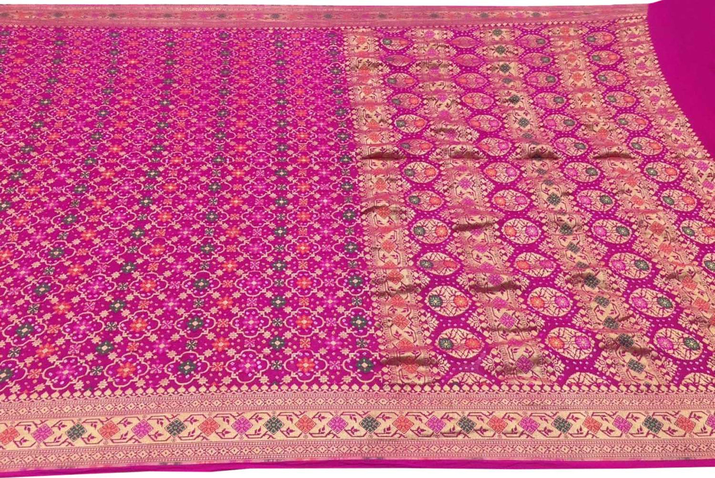 Stunning Pink Banarasi Bandhani Pure Georgette Saree - Luxurion World