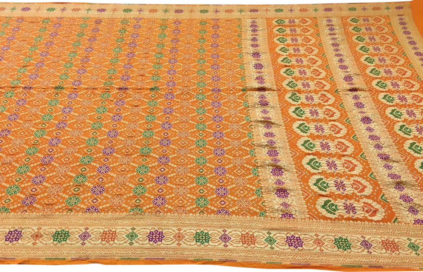 Yellow Banarasi Bandhani Pure Georgette Saree - Luxurion World