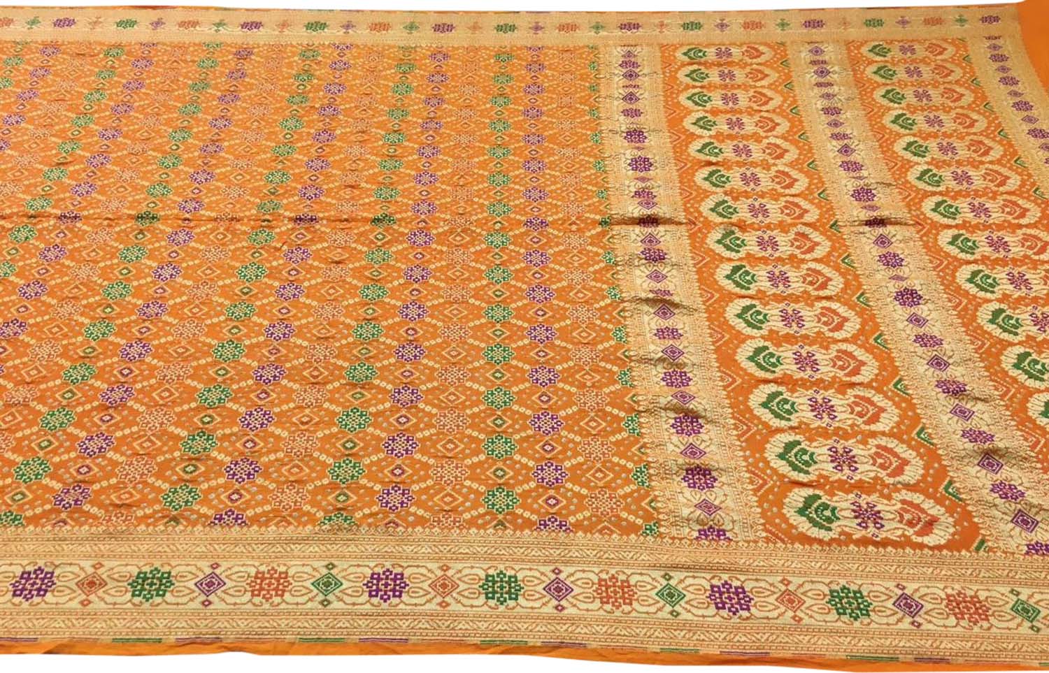 Yellow Banarasi Bandhani Pure Georgette Saree - Luxurion World