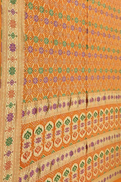 Yellow Banarasi Bandhani Pure Georgette Saree - Luxurion World