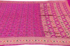 Stunning Pink Banarasi Bandhani Pure Georgette Saree - Luxurion World