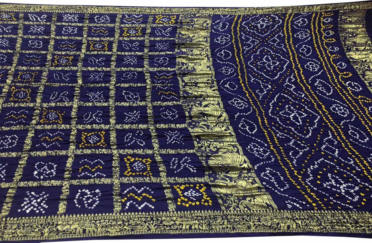 Elegant Blue Bandhani Silk Gharchola Saree - Luxurion World