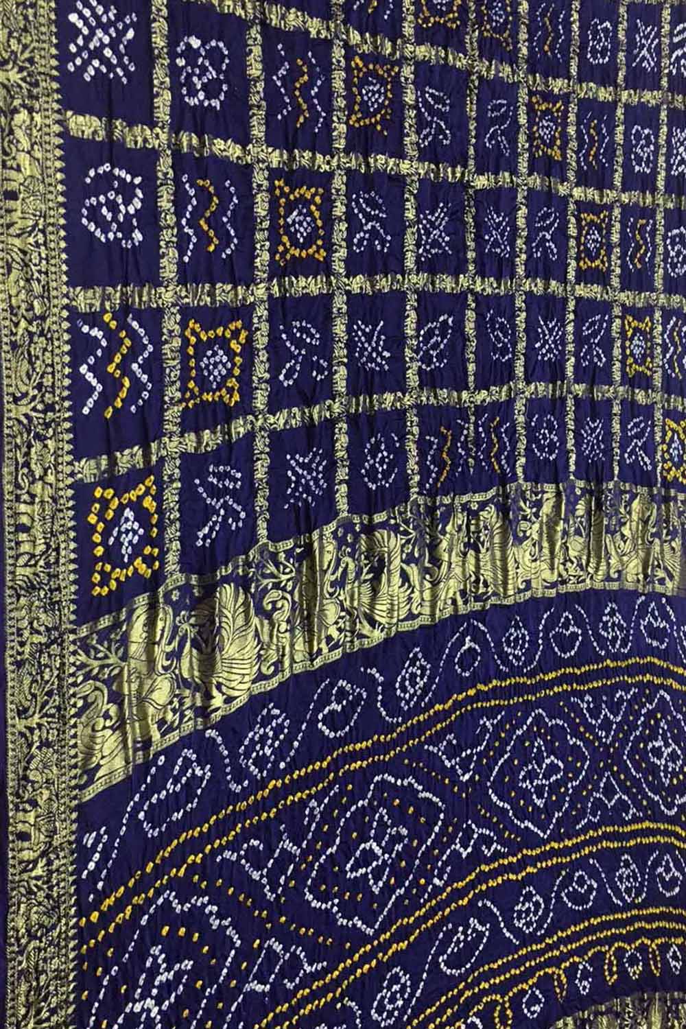 Elegant Blue Bandhani Silk Gharchola Saree - Luxurion World