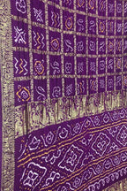 Elegant Purple Bandhani Silk Gharchola Saree - Luxurion World
