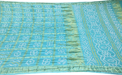 Blue Bandhani Gajji Silk Gharchola Checks Saree - Luxurion World