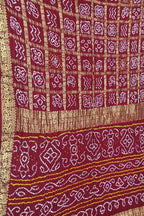 Elegant Maroon Bandhani Silk Gharchola Saree - Luxurion World
