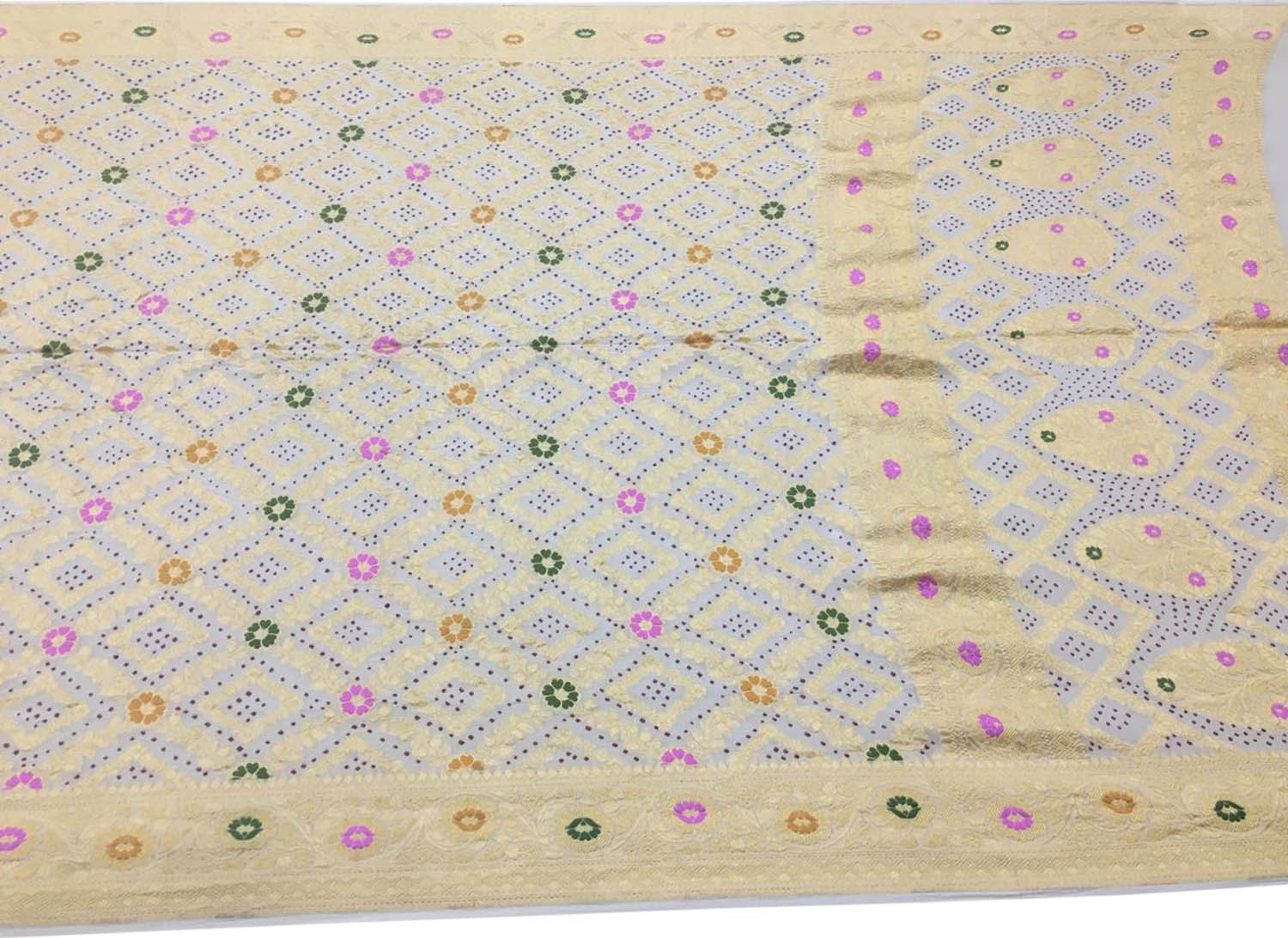 Pastel Banarasi Bandhani Georgette Saree - Luxurion World