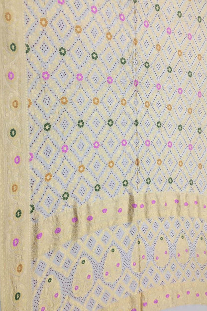 Pastel Banarasi Bandhani Georgette Saree - Luxurion World