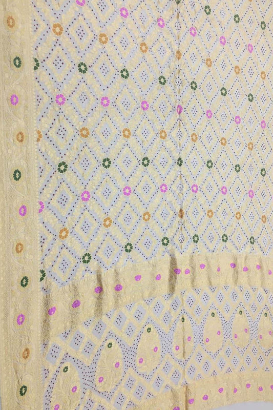 Pastel Banarasi Bandhani Georgette Saree - Luxurion World