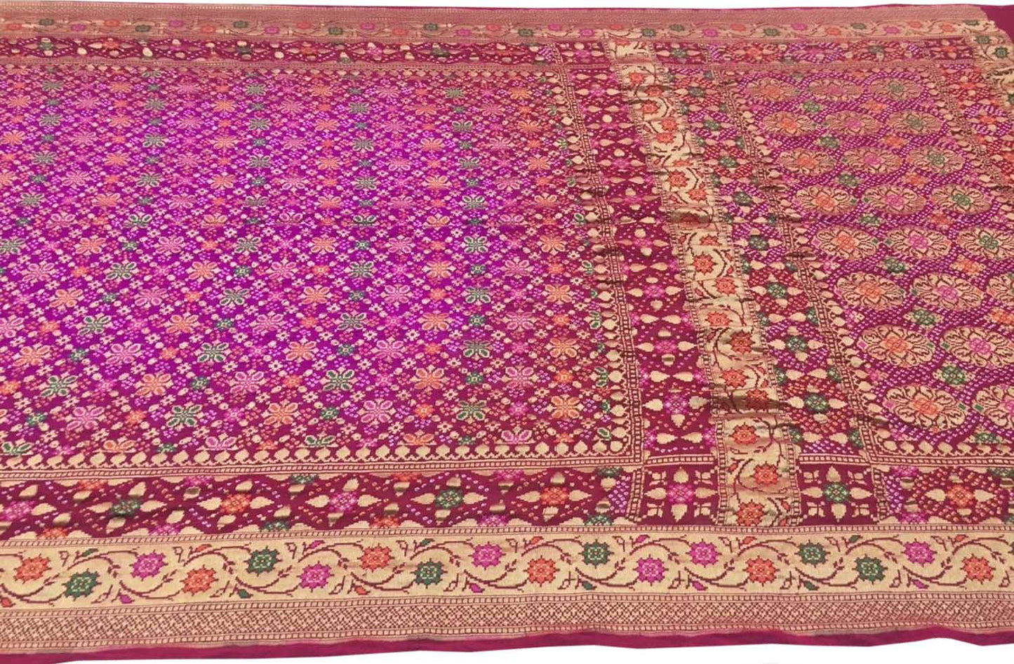 Stunning Pink Banarasi Bandhani Georgette Saree - Luxurion World