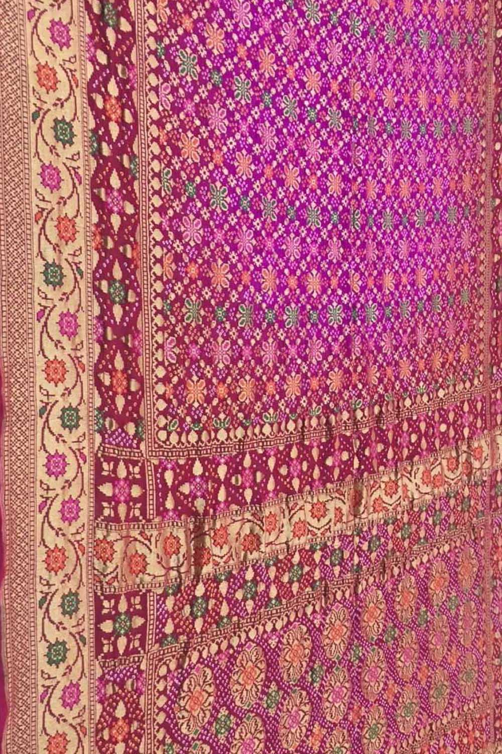 Stunning Pink Banarasi Bandhani Georgette Saree - Luxurion World
