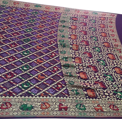 Elegant Purple Bandhani Georgette Saree - Luxurion World