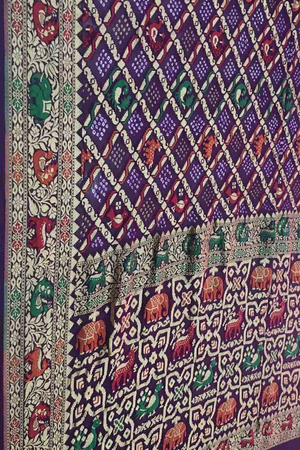 Elegant Purple Bandhani Georgette Saree - Luxurion World