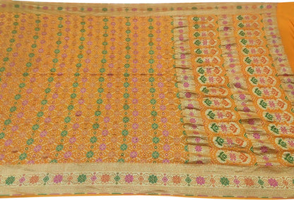 Yellow Banarasi Bandhani Georgette Saree - Luxurion World