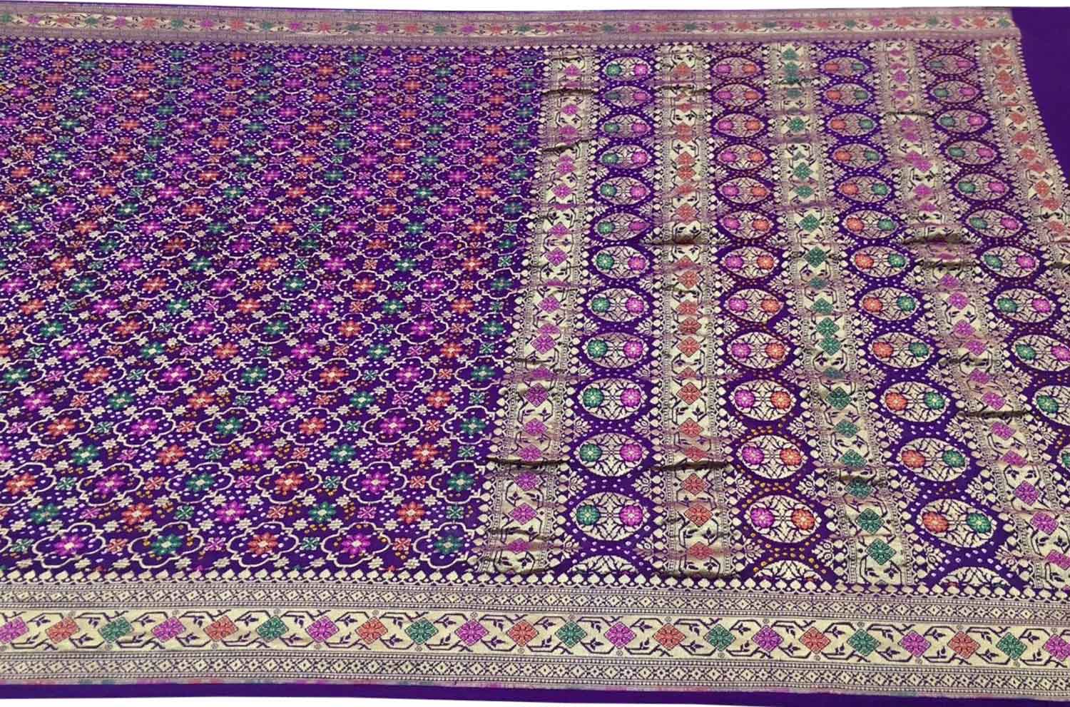 Elegant Purple Bandhani Georgette Saree - Luxurion World