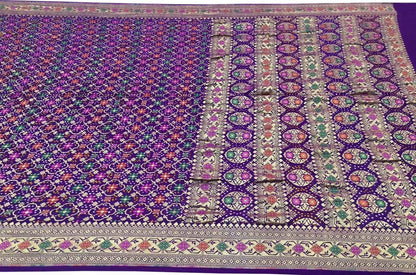 Elegant Purple Bandhani Georgette Saree - Luxurion World