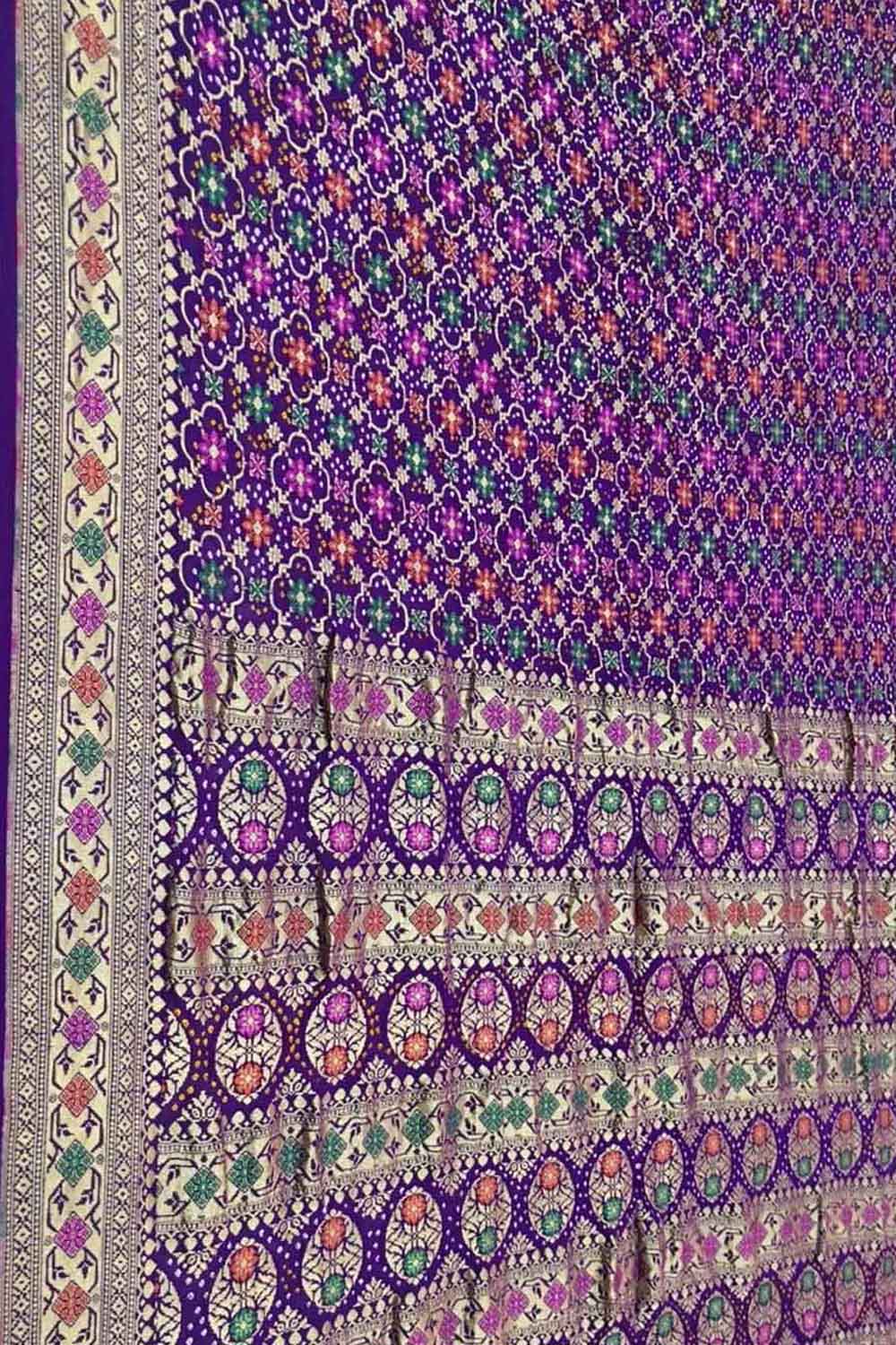 Elegant Purple Bandhani Georgette Saree - Luxurion World