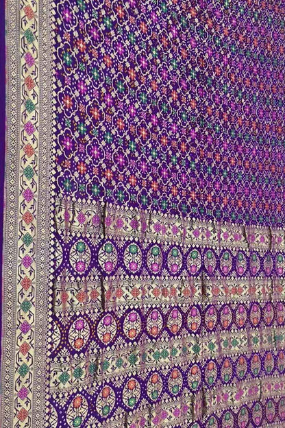 Elegant Purple Bandhani Georgette Saree - Luxurion World