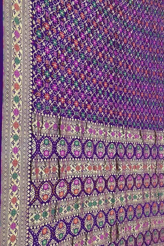 Elegant Purple Bandhani Georgette Saree - Luxurion World