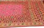 Stunning Pink and Red Banarasi Bandhani Saree - Luxurion World