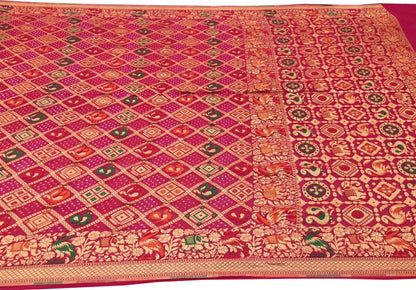 Stunning Pink Banarasi Bandhani Georgette Saree - Luxurion World