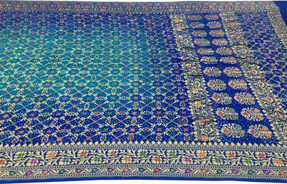 Elegant Blue Banarasi Bandhani Georgette Saree - Luxurion World