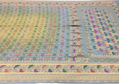 Elegant Grey Banarasi Bandhani Georgette Saree - Luxurion World