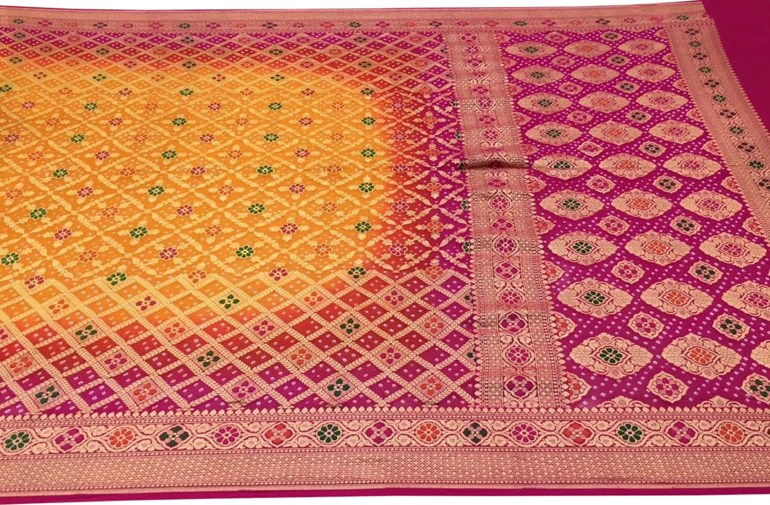 Stunning Multicolor Banarasi Bandhani Georgette Saree - Luxurion World