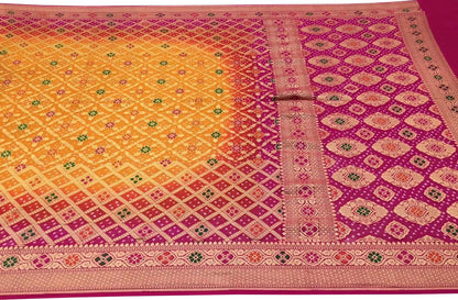Stunning Multicolor Banarasi Bandhani Georgette Saree - Luxurion World