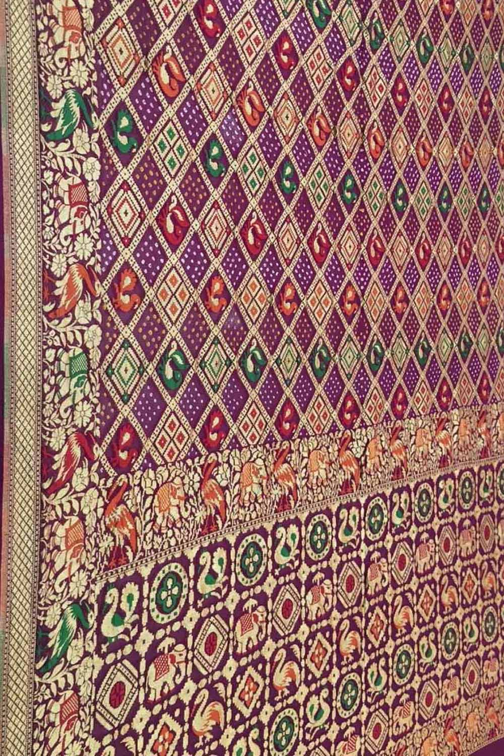Elegant Purple Bandhani Georgette Saree - Luxurion World