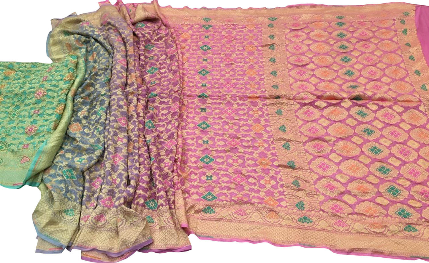 Vibrant Banarasi Bandhani Georgette Saree - Luxurion World