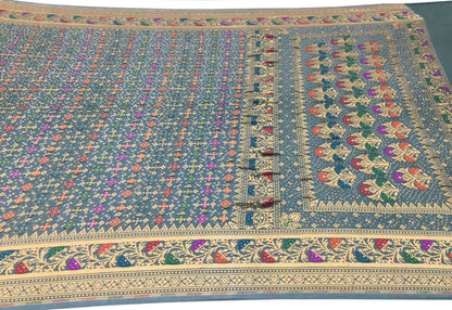 Elegant Grey Banarasi Bandhani Georgette Saree - Luxurion World