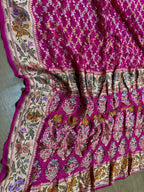Stunning Pink Banarasi Bandhani Pure Georgette Meenakari Saree - Luxurion World