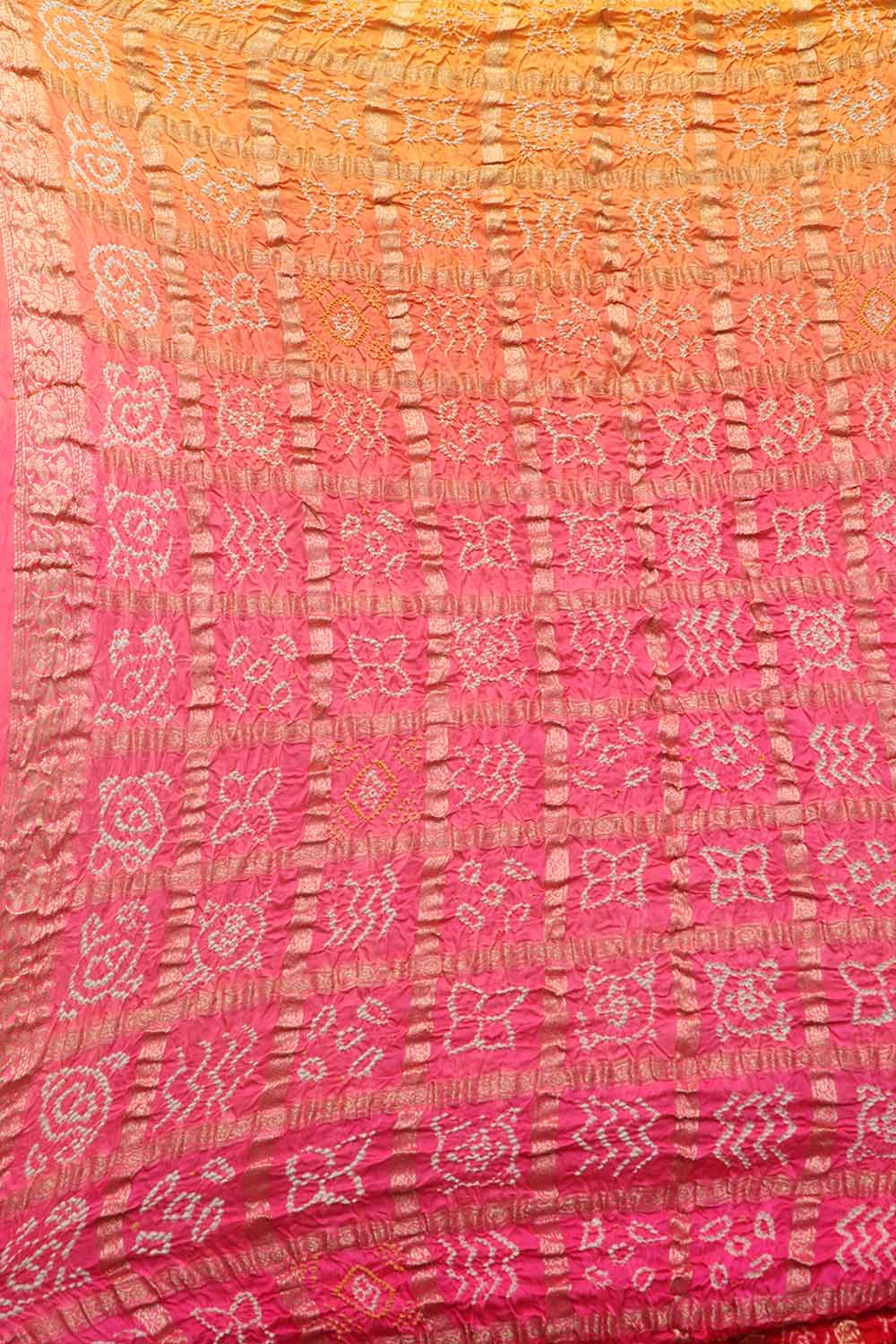 Stunning Multicolor Bandhani Pure Gajji Silk Gharchola Saree - Luxurion World