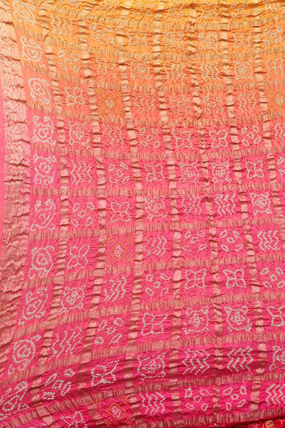 Stunning Multicolor Bandhani Pure Gajji Silk Gharchola Saree - Luxurion World
