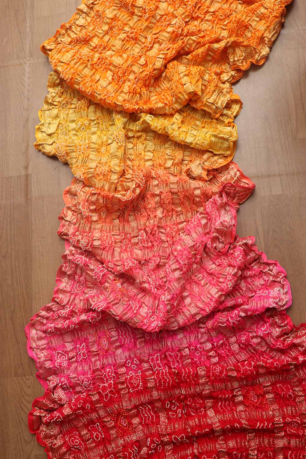 Stunning Multicolor Bandhani Pure Gajji Silk Gharchola Saree - Luxurion World