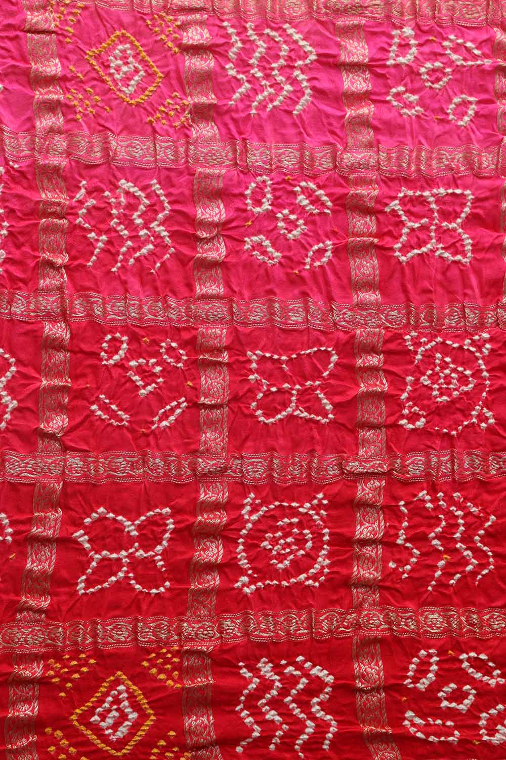 Stunning Multicolor Bandhani Pure Gajji Silk Gharchola Saree - Luxurion World