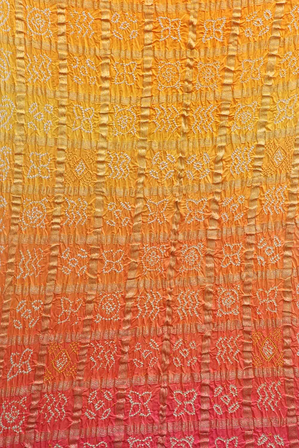 Stunning Multicolor Bandhani Pure Gajji Silk Gharchola Saree - Luxurion World